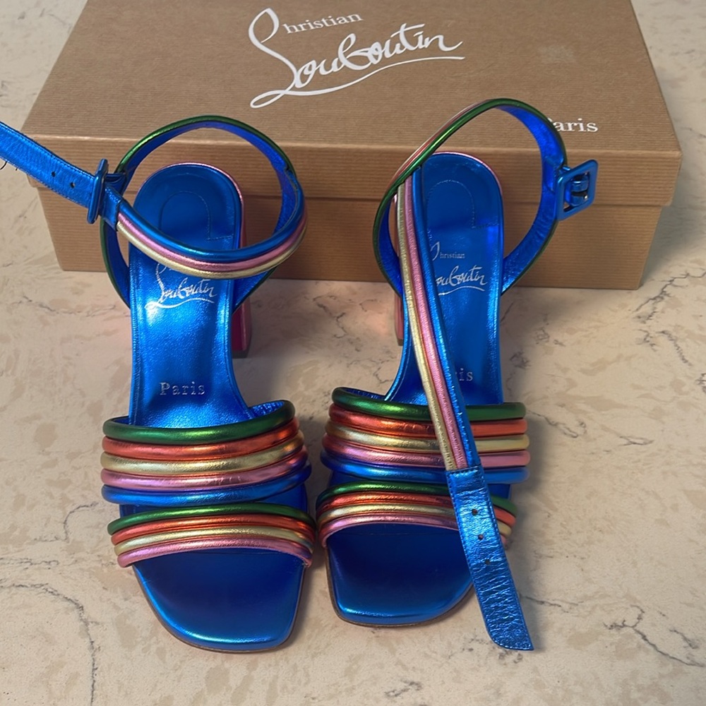 CHRISTIAN LOUBOUTIN Manola Leather Sandals 85. Size 37. - Picture 5 of 13